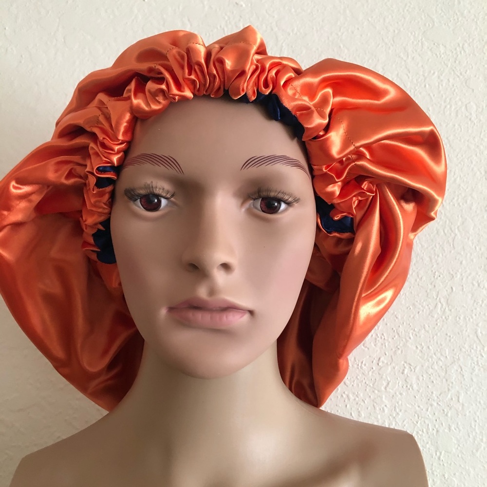 Reversible satin head bonnet available in stock